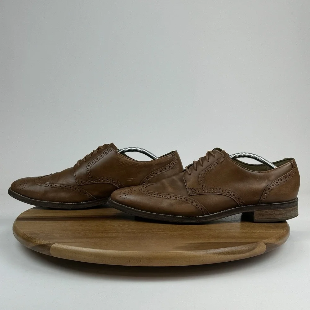Mens Cole Haan Grand Os Madison Brown Leather Wingtip‎ Dress Oxfords Size 11.5 M